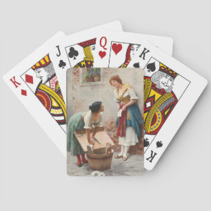 Washerwomen Sharing the News Playing Cards