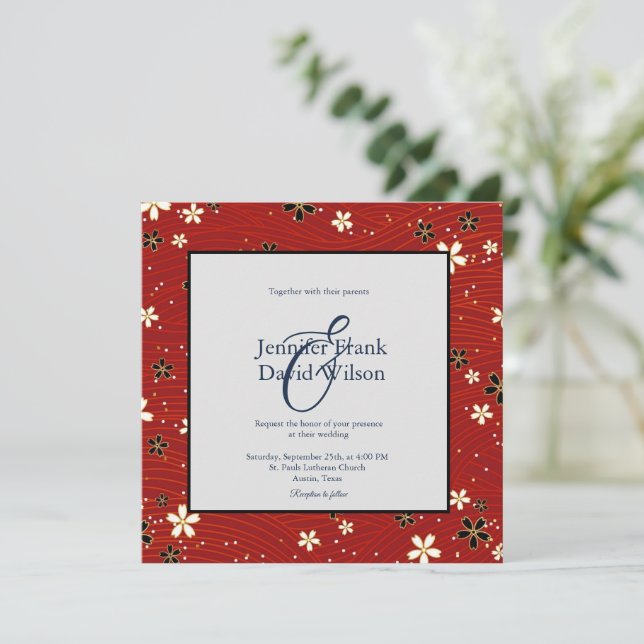 Washi Paper Wedding Invitation (Standing Front)