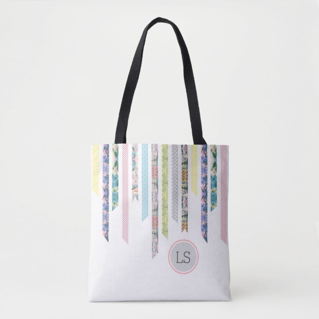 Washi Tape Pastels | DIY & Crafts | Monogram Tote Bag (Front)