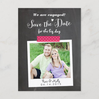 Washi Taped Save the Date Postcard