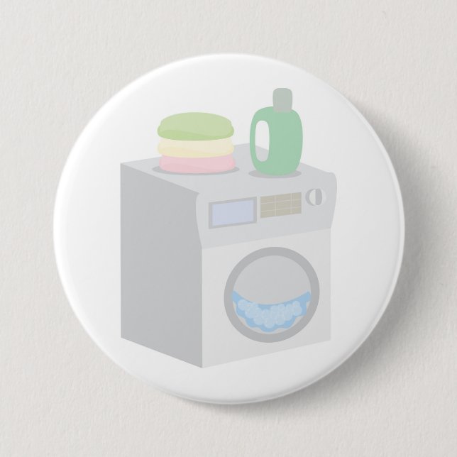 Washing Machine 7.5 Cm Round Badge (Front)