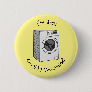 Washing machine cartoon illustration 6 cm round badge