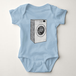 Washing machine cartoon illustration  baby bodysuit