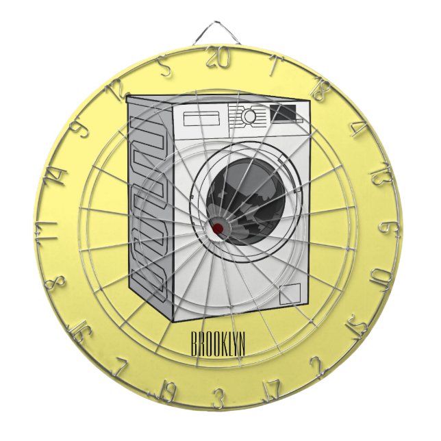 Washing machine cartoon illustration  dartboard (Front)