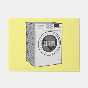 Washing machine cartoon illustration  doormat