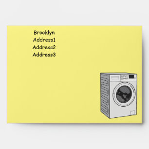 Washing machine cartoon illustration envelope