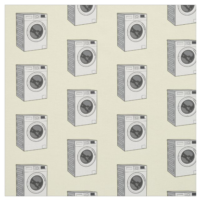 Washing machine cartoon illustration fabric (Swatch)