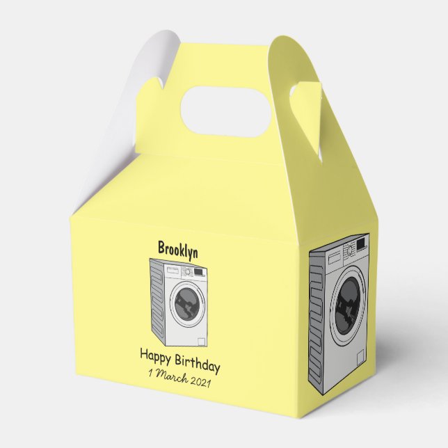 Washing machine cartoon illustration favour box (Front Side)