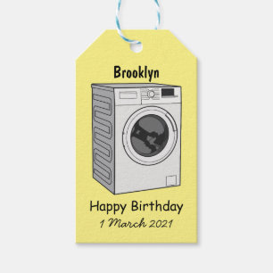 Washing machine cartoon illustration gift tags