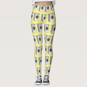 Washing machine cartoon illustration leggings