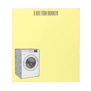 Washing machine cartoon illustration notepad
