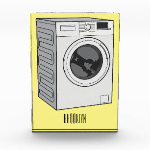 Washing machine cartoon illustration  photo block