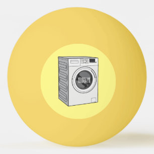 Washing machine cartoon illustration ping pong ball