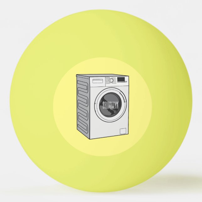 Washing machine cartoon illustration  ping pong ball (Front)