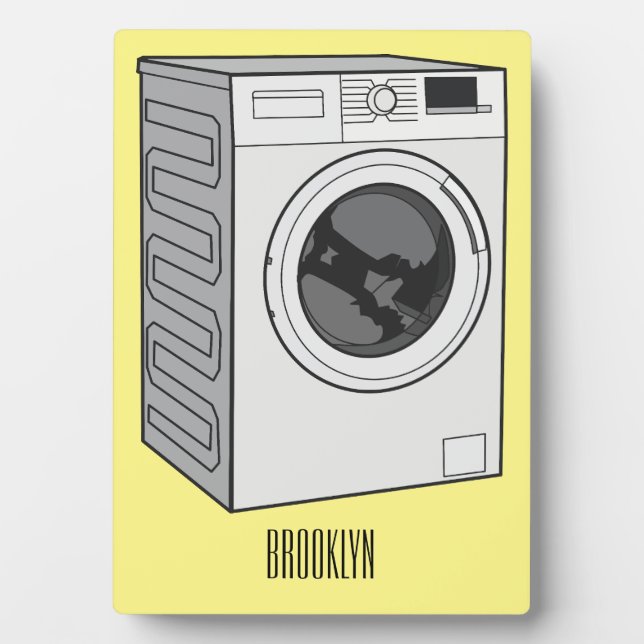 Washing machine cartoon illustration  plaque (Front)