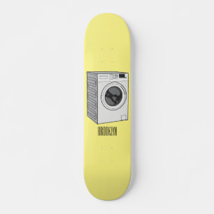 Washing machine cartoon illustration  skateboard