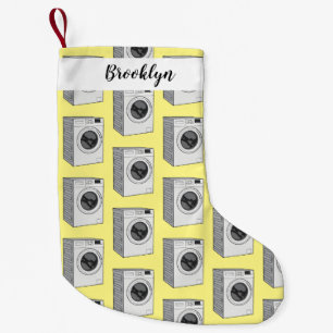 Washing machine cartoon illustration small christmas stocking