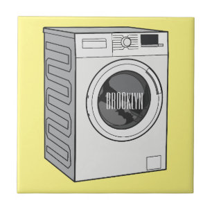 Washing machine cartoon illustration tile