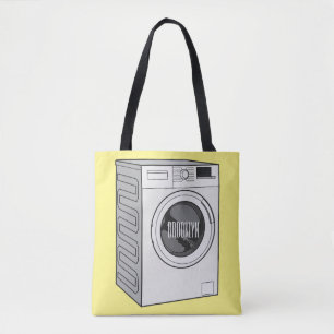 Washing machine cartoon illustration  tote bag
