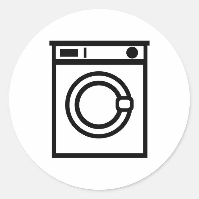 Washing machine classic round sticker (Front)