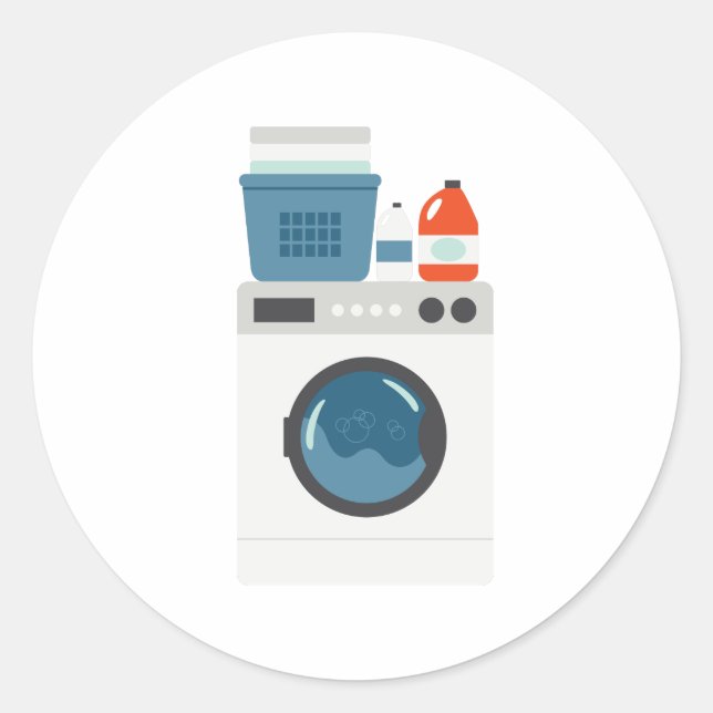 Washing Machine Classic Round Sticker (Front)