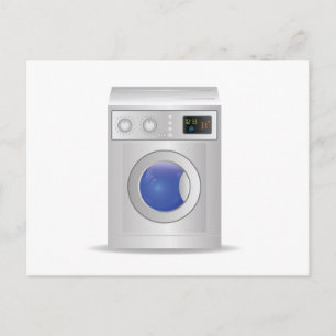 washing machine icon postcard