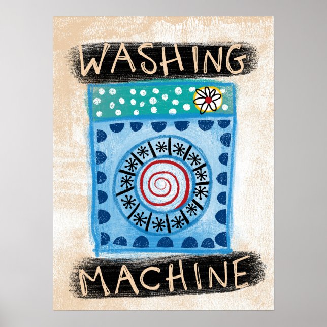 Washing Machine Poster Wall Art (Front)