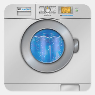 Washing Machine Square Sticker