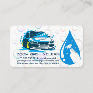 Washing Service Logo   Soap Bubbles   Car Care Business Card