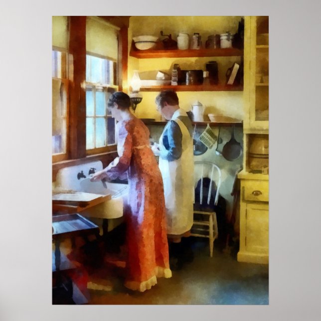 Washing Up After Dinner Poster (Front)