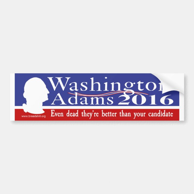 Washington Adams 2016 Bumper Sticker (Front)