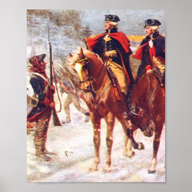 Washington And Lafayette At Valley Forge Poster (Front)