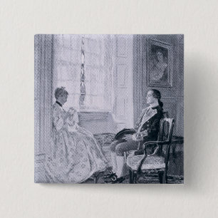 Washington and Mary Philipse 15 Cm Square Badge