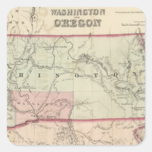 Washington and Oregon and Idaho and Montana Square Sticker