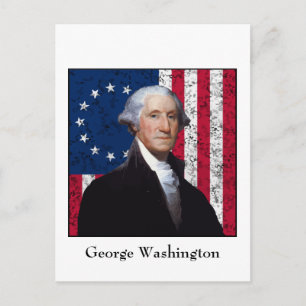 Washington and The American Flag Postcard