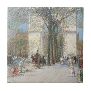 Washington Arch, Spring by Frederick Childe Hassam Tile