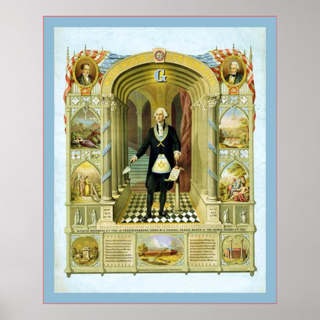 Washington as a Freemason ~ 1867 ~ Vintage Poster (Front)