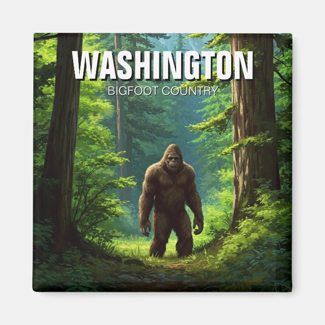Washington Bigfoot country Magnet (Front)