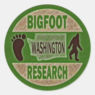 Washington Bigfoot Research Classic Round Sticker