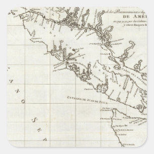 Washington, British Columbia, Vancouver map Square Sticker