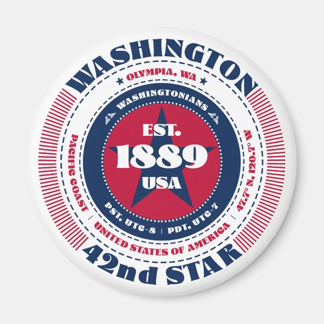 Washington Circle Typography Souvenir Magnet (Front)
