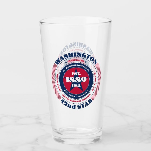 Washington Circular Typography Design Glass (Front)