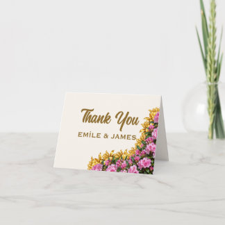 Washington Coast Rhododendron Folded Wedding Thank You Card