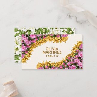 Washington Coast Rhododendron Wedding Place Card