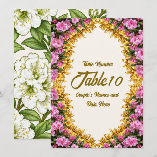 Washington Coast Rhododendron Wedding Table Number