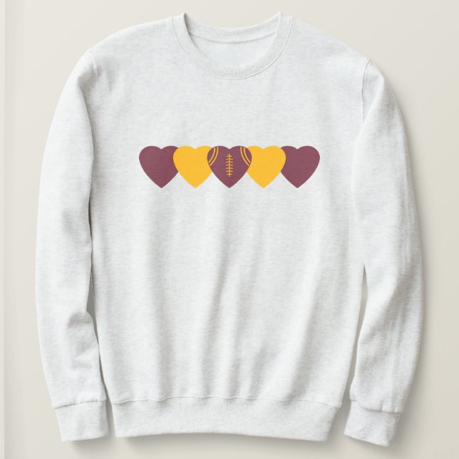 Washington Commanders Heart Football Dark Sweatshirt (Design Front)