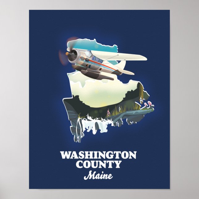 Washington county Maine Map Poster (Front)