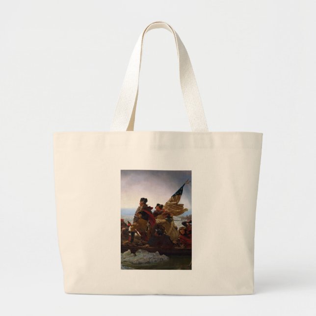 Washington Crossing Delaware Art Large Tote Bag (Front)
