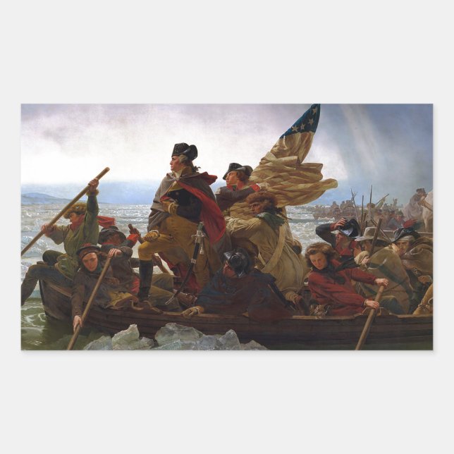 Washington Crossing Delaware Art Rectangular Sticker (Front)