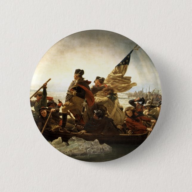Washington Crossing the Delaware 6 Cm Round Badge (Front)
